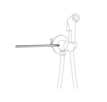 AQG, полотенцедержатель для гигиенического душа, цвет хром