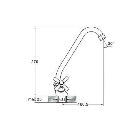 Смеситель для кухни G.Lauf QMT4-A722, хром