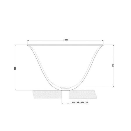 Gessi Goccia Раковина накладная керамическая Ø50см, h=30см, цвет: платина, артикул 39135#519