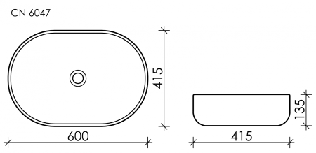 Умывальник чаша накладная овальная (цвет Чёрный Матовый) Element 600*415*135мм CN6047MB Умывальник чаша накладная овальная (цвет Чёрный Матовый) Element 600*415*135мм CN6047MB