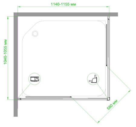 Душевой уголок Royal Bath RB HPD-C 115х105х200 (матовое), артикул RB105115HPD-C