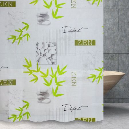 Штора для ванной комнаты Savol S-8PEVA09, листья, артикул S-8PEVA09