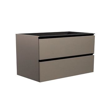 Visobath Granada, тумба 100 см, 2 ящика c черными ручками, цвет кварцевый матовый лак (Quarzo)