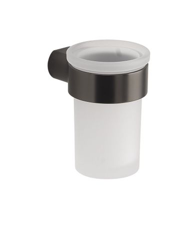 Gedy Pirenei, настенный стеклянный стакан, цвет оружейная сталь (PVD), артикул PI10(81)