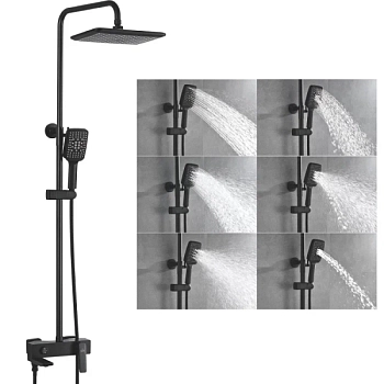 Душевая система Rose R2736H, черный