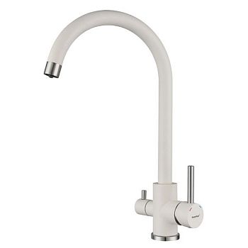 Смеситель для кухни с подключением фильтра GranFest Z-5420, белый