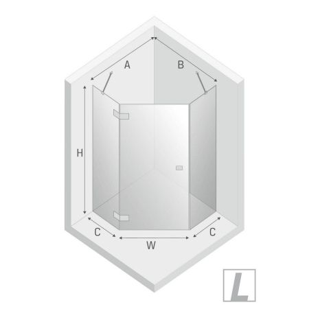 Душевое ограждение NEW TRENDY EVENTA L 90x90x200 EXK-0289 (хром), артикул EXK-0289