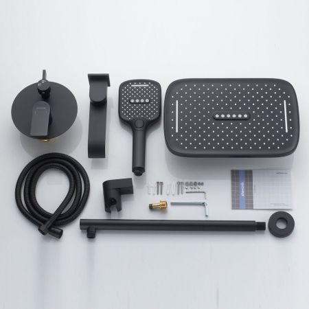 Душевая система встраиваемая Shevanik S4135H, черный