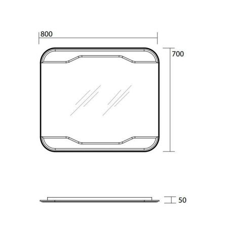 Kerasan Waldorf Зеркало без светильника  80х70см, с выключателем, артикул 740701
