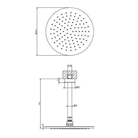 Gessi Ingranaggio Душевая головка потолочная, поворотная с шарниром, цвет: Black Metal Brushed PVD, артикул 63352#707