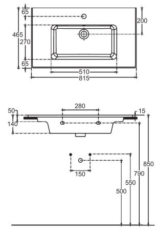 Раковина Allen Brau Fantasy 82 4.11025.20 белый глянец, артикул 4.11025.20