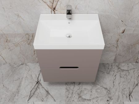 Тумба подвесная "Матис 60", Classic 60, (2 ящика), тауп темный, ЭМАЛЬ, артикул ЛС-00002296