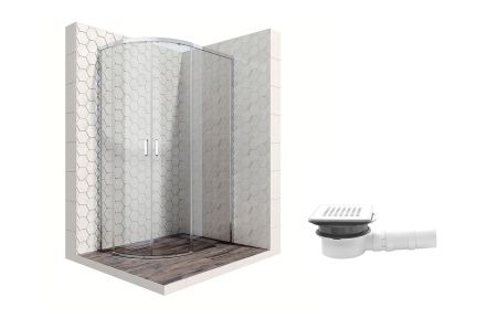 Душевой уголок Ambassador Queen 11011103R-MA1, полукруглый, точечный трап, 120х80, артикул 11011103R-MA1