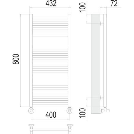 Полотенцесушитель водяной Terminus Аврора П16 40х80, артикул 4670078529305