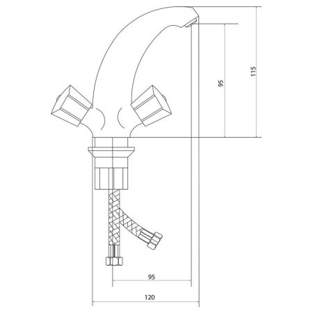 Смеситель для раковины Славен СЛ-ДВ-Е10, хром