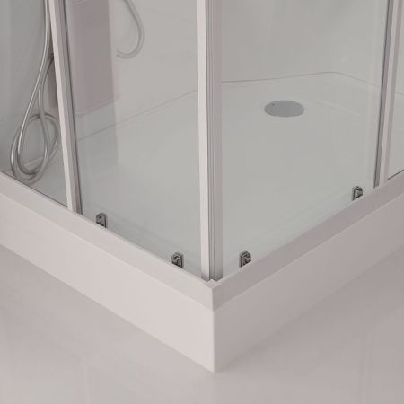 Душевая кабина SSWW BU102A L 120x85 с баней профиль Белый задняя стенка Белая