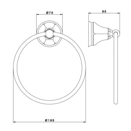 Nicolazzi Teide Полотецедержатель-кольцо, цвет: Gold Brass, артикул 1485GB05
