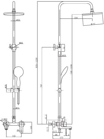 Душевая стойка Aquanet Passion R3 AF300-72-R-B, артикул AF300-72-R-B