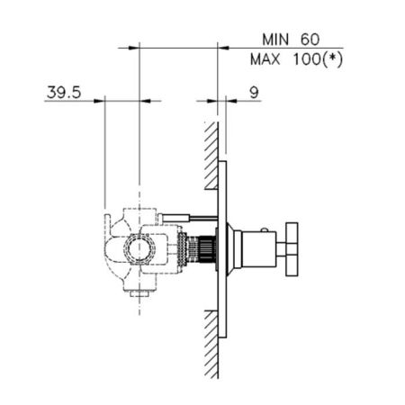 Nicolazzi Termostatico Внешняя часть встраиваемого смесителя для душа, 1 источник, цвет: хром, артикул 4914CR18