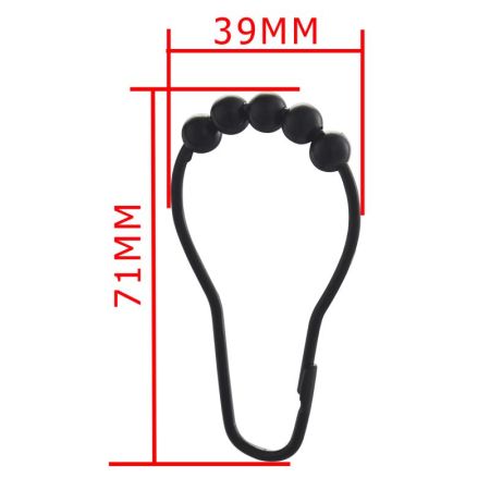 Кольца для шторы в ванную FASHUN A9001-7, чёрный