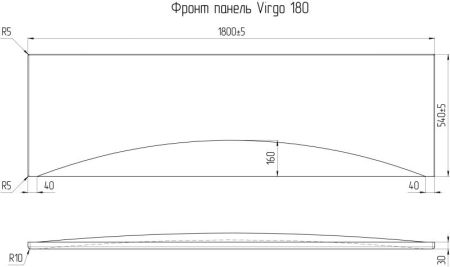 Панель для ванны фронтальная Cersanit VIRGO 180 (64874), артикул 64874