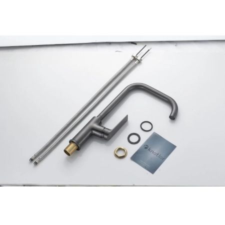 Смеситель для кухни Knotlor KN-61/GM, вороненая сталь, артикул KN-61/GM