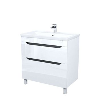 Тумба с умывальником, напольная, 80 см, белый, Ray, IDDIS, RAY80WFi95K