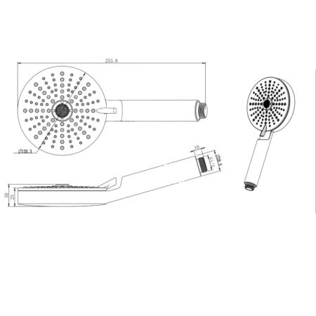 Душевая лейка Savol SK-SP08, черный матовый, артикул SK-SP08