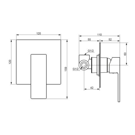 537500000 Gala встраиваемый смеситель для душа, хром, артикул 537500000