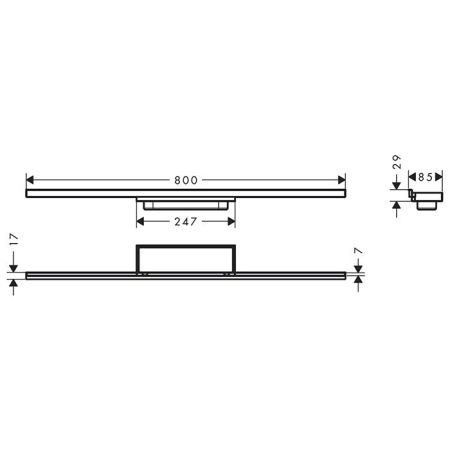 HG RainDrain Minimalistic Внешняя часть трапа для душа 800, хром, артикул 56220000