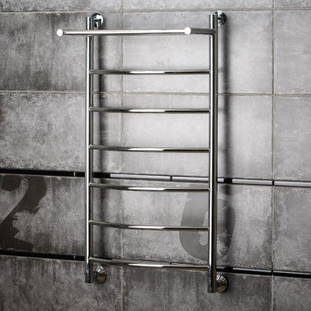 Водяной полотенцесушитель Тругор Приоритет 1 П НП 100x50 с полкой Хром, артикул Приоритет1/нп10050П