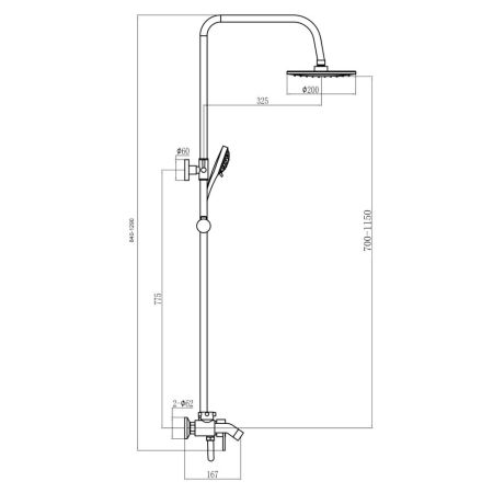 Душевая система Fmark FM2407L, сатин