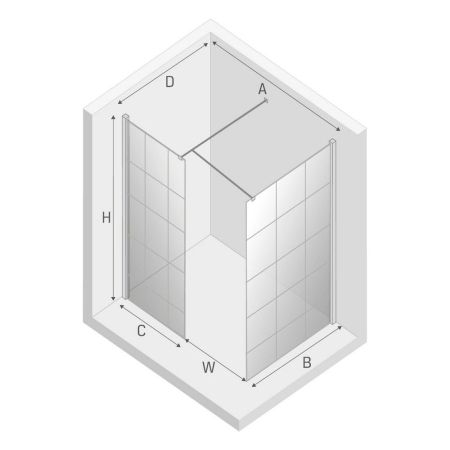 Душевое ограждение NEW TRENDY NEW MODUS BLACK 140x120x200 EXK-0112 (черный), артикул EXK-0112