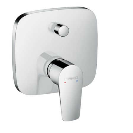 Смеситель для душа, Hansgrohe, Talis E, тип открывания воды-однорычажный, тип регулирования воды-керамический узел смешивания, комплектация-ручка, гильза, розетка, функциональный блок, переключатель, внутренняя часть-необходимо заказать, цвет-хром, артикул 71745000