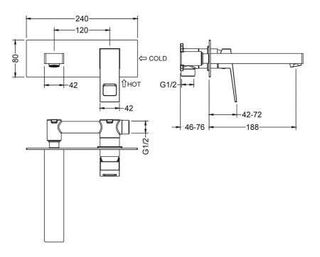 Смеситель для раковины Timo Briana 7171/03SM Черный, артикул 7171/03SM