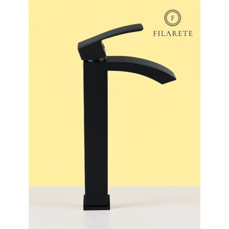 Смеситель для раковины высокий FILARETE Waterfall FL6010BL, черный