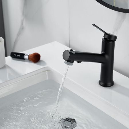 Смеситель для раковины многофункциональный Raffine F281H, черный, артикул F281H