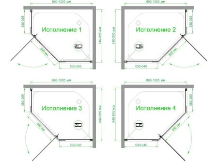 Душевой уголок Royal Bath RB 1185TR-C-BL  85х110х200 (матовое), артикул RB1185TR-C-BL