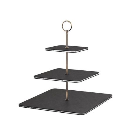 ADJ Сервировочная стойка, 30x30xH35 см.,ручка Круглая, цвет: черный, фурнитура бронза, артикул 0092C.01.BR