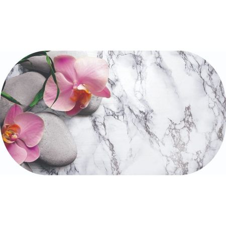 Коврик для ванны Fora Marble 69х38 FOR-SPA-MAR Бело-серый, артикул FOR-SPA-MAR