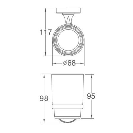 Стакан для ванной комнаты Haiba HB1906-1, хром
