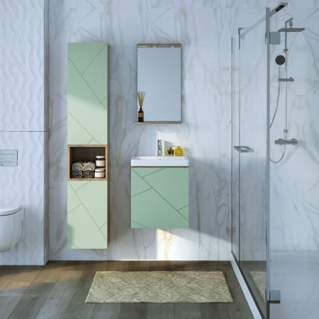 Тумба под раковину подвесная Бриклаер КРИСТАЛЛ фисташковый, 50 см, артикул 4627125417146