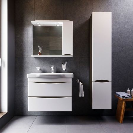 Зеркало со шкафом AM.PM Like 80 R M80MPR0801VF с подсветкой Белый/венге Зеркало со шкафом AM.PM Like 80 R M80MPR0801VF с подсветкой Белый/венге