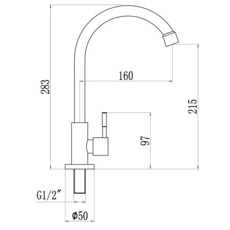 Кран на одну воду Savol SUS7002-1, сатин, артикул SUS7002-1
