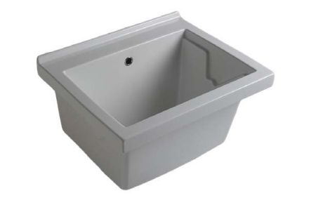 White Ceramic Reno, постирочная/хозяйственная раковина 60х50хh42 см, без отверстия под смеситель, цвет белый глянцевый, артикул W013001