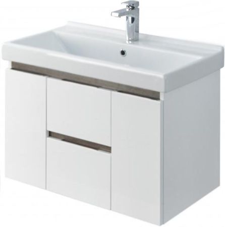 Тумба под раковину Акватон Рене 80 подвесная 1A222201NRC80 Белая Грецкий орех, артикул 1A222201NRC80