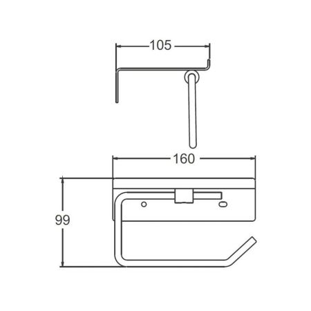 Держатель для туалетной бумаги с полочкой Maretti Torino Gold TRG51P13, брашированное золото, артикул TRG51P13