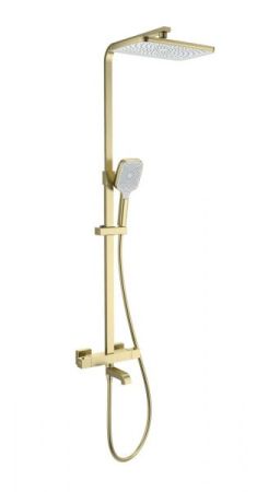 Душевая система с термостатом WONZON & WOGHAND, Брашированное золото (WW-B3026-T1-BG), артикул WW-B3026-T1-BG
