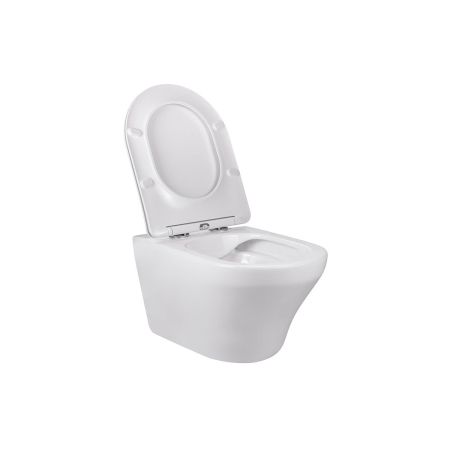 подвесные унитазы Vincea Унитаз подвесной Edge-M VT1-37 безободковый, цвет белый, ультратонкое soft-close сиденье,, артикул VT1-37