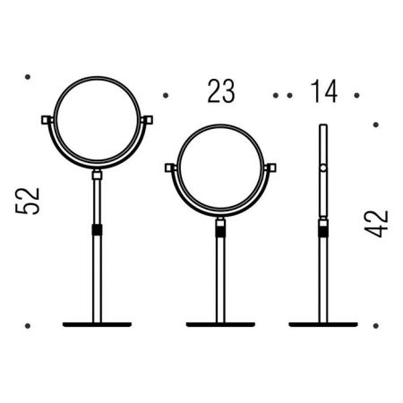 Colombo Complementi Зеркало косметическое, настольное, х3, регулировка высоты., цвет: хром, артикул B9752.CR